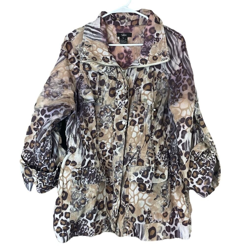 Luii Anthropologie Leopard Animal Print Lightweight Jacket Size XL